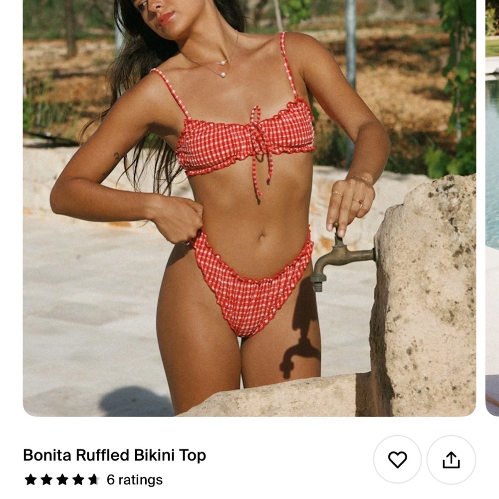 Dippin' Daisy's Red Gingham Bikini top